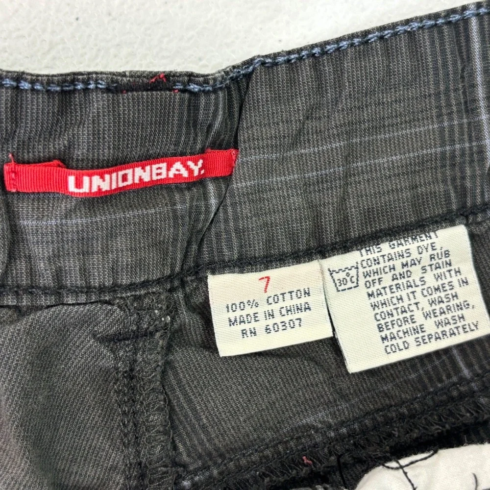 VINTAGE UNIONBAY Womens Shorts 90s Y2K Long Skater Grey Plaid Grunge Juniors‎ 7